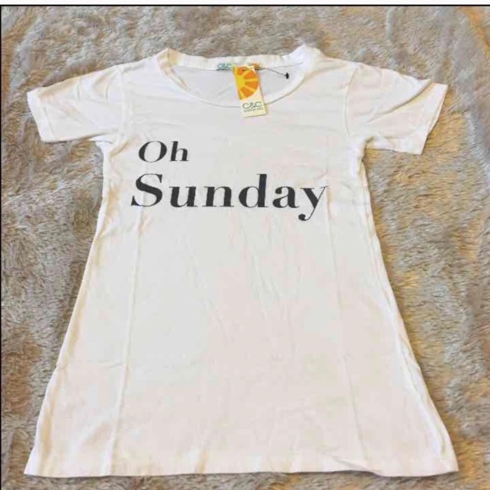 C&C California fitted graphic t-shirt "oh Sunday"